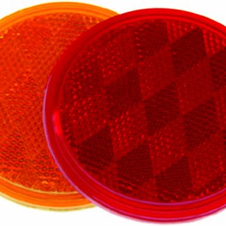 Reflector 3-3/16 Round Adhesive Mount Red