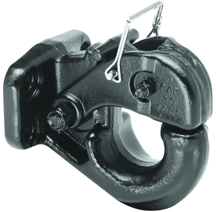 30 Ton Regular Pintle Hook (hardware Included) Rating 60,000 Lbs. (gtw), 14,000 Lbs. (vl), Black