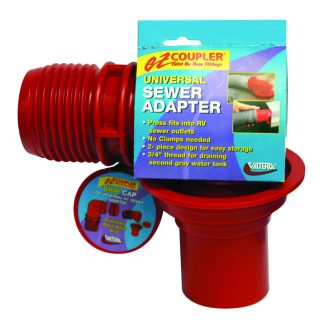 EZ Coupler Universal Sewer Adapter, Red, Carded