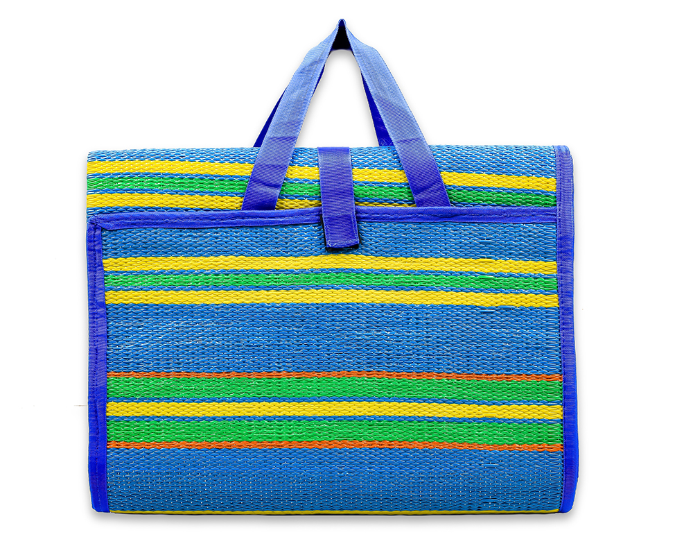 Handy Mat W/ Strap, Blue/green Stripes, 72 X 108