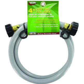 Tote Tank Fill Hose, 1/2 X 4', Gray  With Hang Card