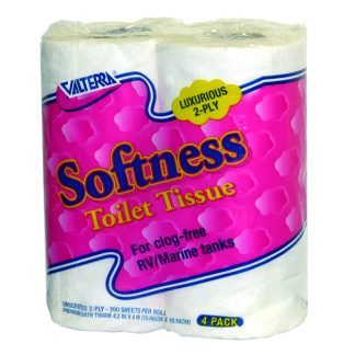 Softness Toilet Tissue, 2 Ply, 4/pk