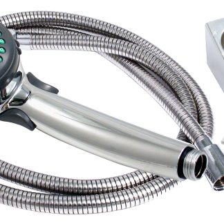 Shower Head Kit, Trickle Shut-Off, 60 Vinyl Hose, White, Boxed