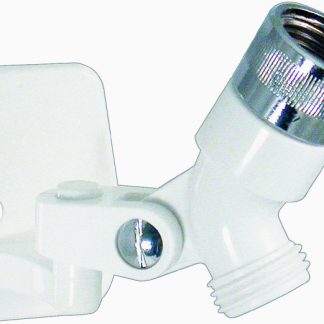 Swivel Shower Connector/bracket For Handheld Shower, Chrome/white, Carded