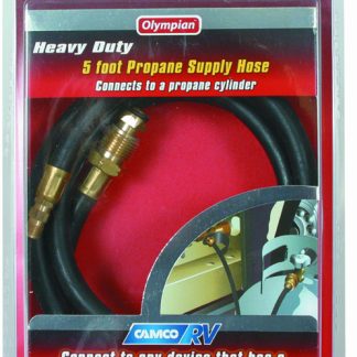 Propane Supply Hose, 5' Polx1/4 Male Inv. Flare Conn, Clam