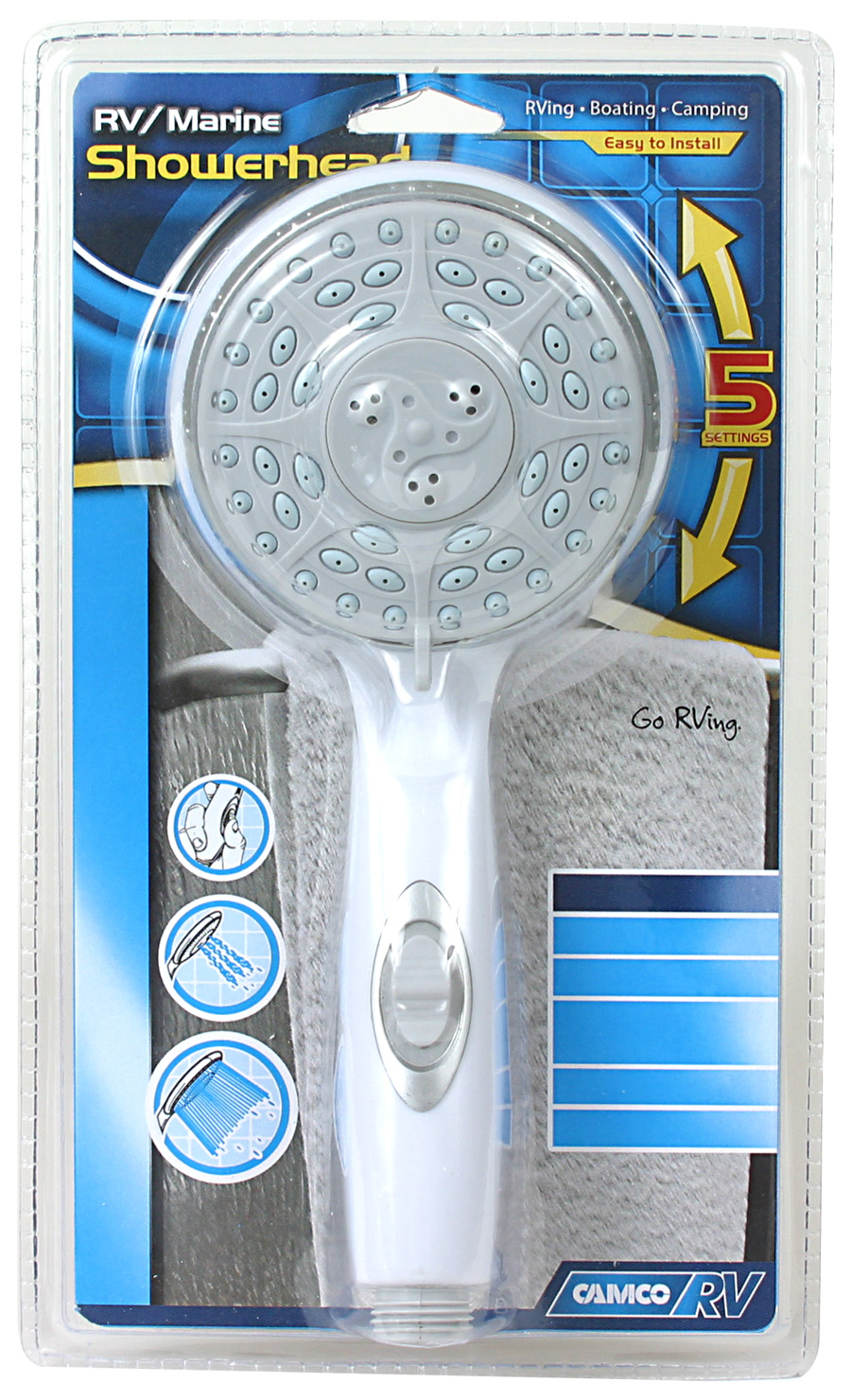 Shower Head-White W/ On/off Sw