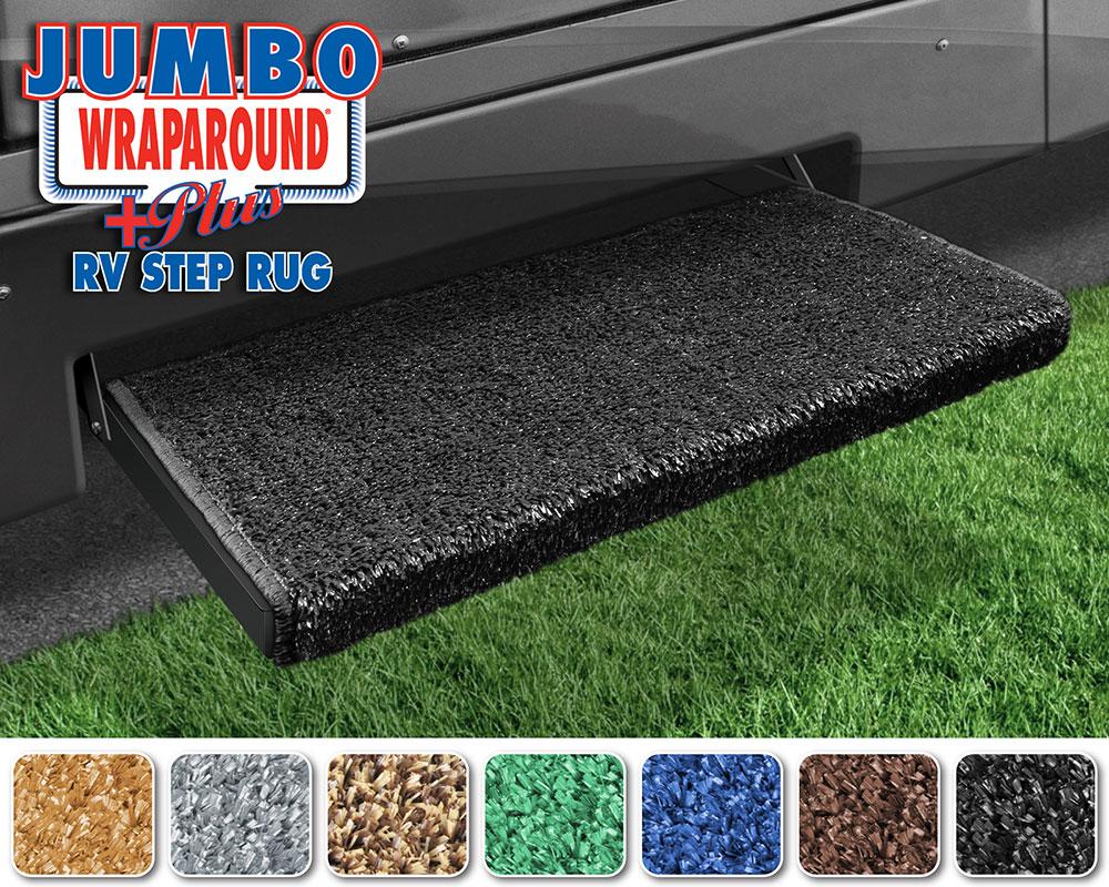 Jumbo Wraparound+Plus RV Step Rug (23 Wide) - Black