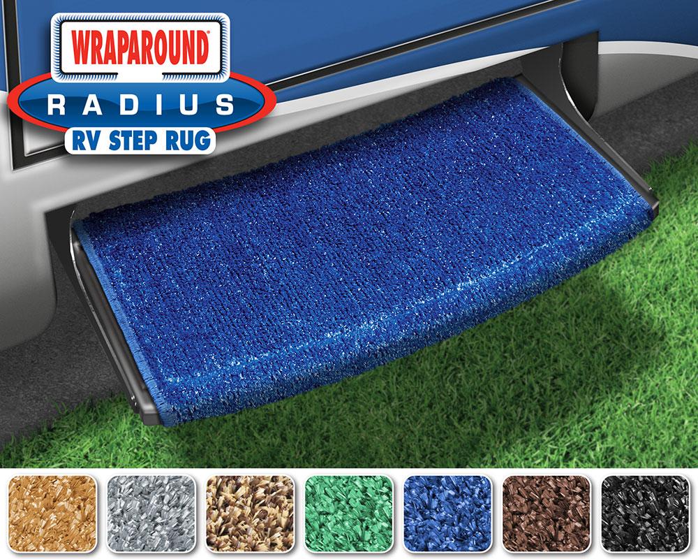 Wraparound Radius RV Step Rug (22 Wide) - Imperial Blue