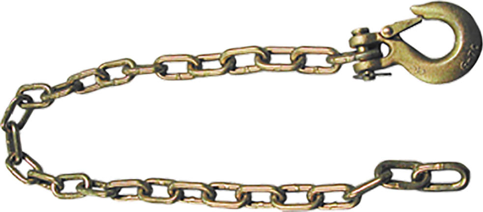 Safety Chain, Class V Gtw 26,400 Lbs. 35, 1/2 Proof Coil, Grade 30, 3/8 Clevis Slip Hook W/latch