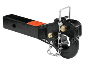 5 Ton Receiver Mount Pintle Hook, 2 Sq. Solid Shank, Rating 10,000 Lbs. (gtw), 2,000 Lbs. (vl), Black