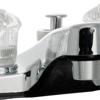 Bathroom Faucet, 4, 2 Lever, 1/4 Turn, Plastic, Brushed Nickel, Box