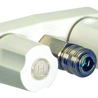 Faucet W/ Quick Connect, 3-3/8, 2 Knob, Plastic, White, Box