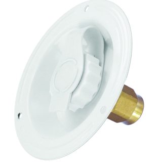 Water Inlet, Metal Recessed Flange FPT, White, Bulk