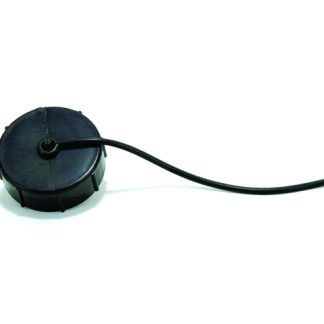 Cap With Strap, 1-1/2 FPT, Black, Bulk