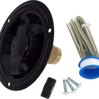 Water Inlet, Recessed Metal Flange, FPT, Black, Carded