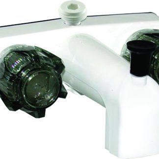 Tub/shower Faucet, 4, 2 Smoke Knobs, Plastic, White, Box
