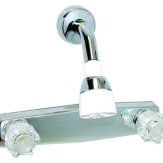 Shower Valve, Shower Head Kit, 8, 2 Knob, Plastic/brass, Chrome, Box