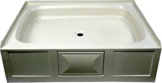 24 X 36 Shower Pan; Left Drain - Parchment