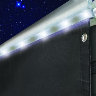 Awning Drape With Solar Rope Lights, 15', Boxed