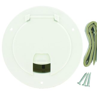 Cable Hatch, Large Round, White, Carded