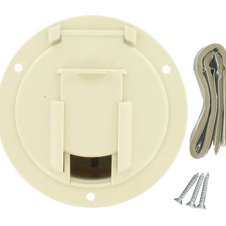 Cable Hatch, Med Round, Col White, Carded