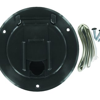 Cable Hatch, Sm Round, Black, Carded
