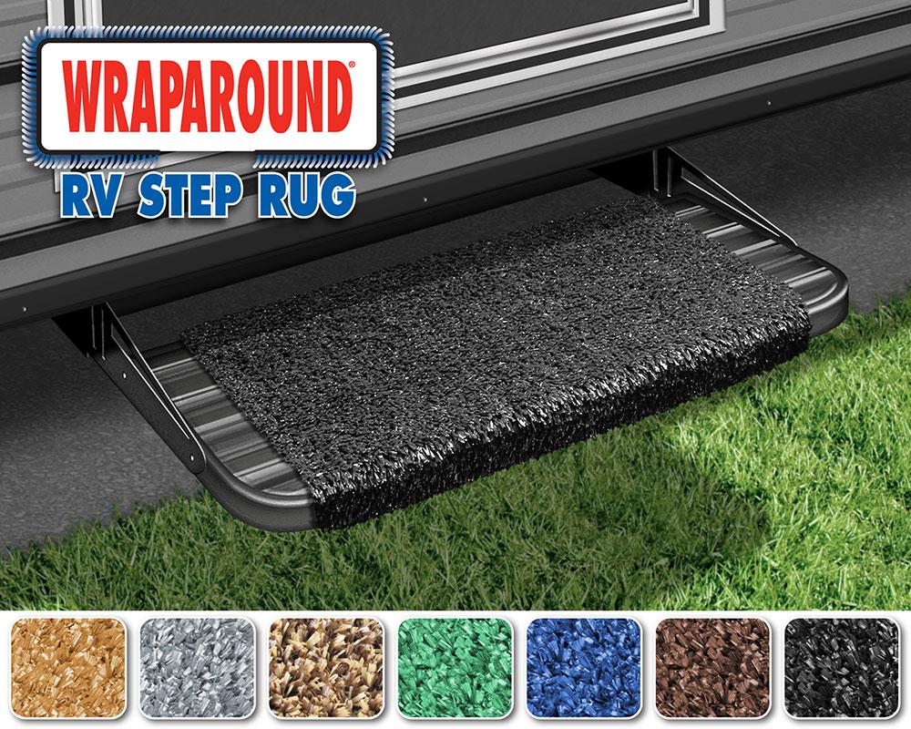 Wraparound RV Step Rug (18 Wide) - Black