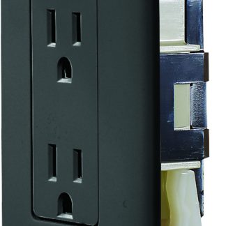 self Contained Black Dual Outlet W/cover-Plate