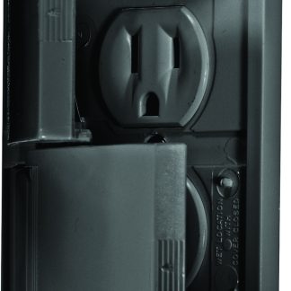 Weatherproof Black Dual Outlet W/ Snap Cover-Plate