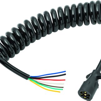 Coiled 7-Way Molded Trailer Connector, 8'