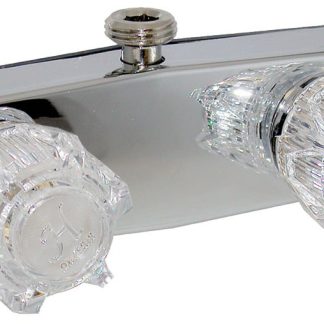 Shower Valve W/ D-Spud, 4, 2 Knob, Plastic, Chrome, Box