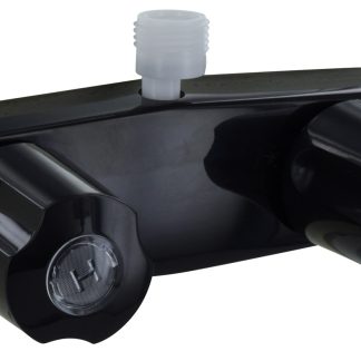 Shower Valve W/ Vac Brkr, 4, 2 Knob, Plastic, Black, Box