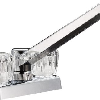 Two Handle 4 Kitchen/bar Faucet W/clear Acyrlic Knobs - Chrome Polished
