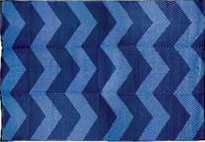 Outdoor Mat - 9' X 12' Chevron, Blue/blue