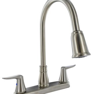 Catalina, 8 Kitchen, Pull Down, Brushed Nickel W/ Brushed Nickel Lever Handles