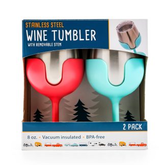 Wine Tumbler Set (blue/pink)