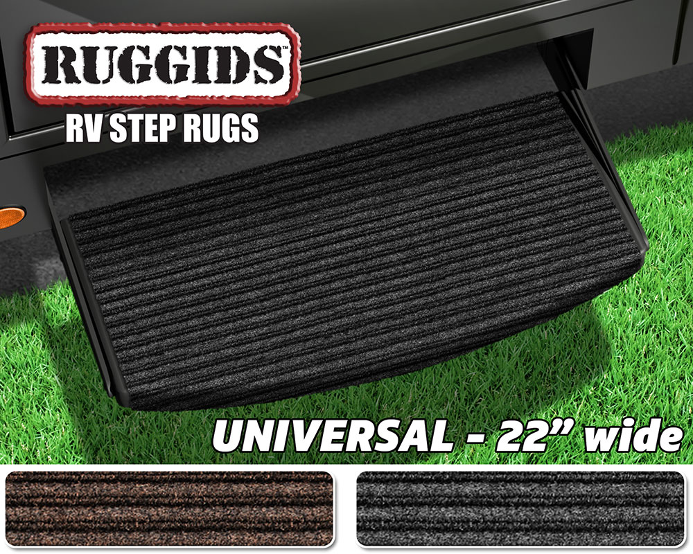 Ruggids Universal RV Step Rug (22u201d wide) - Charcoal Black