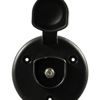 Coaxial Cable Plate W/ Large Cap, Single, Black