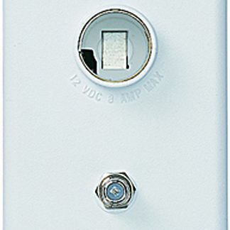 Indoor Tv Outlet W/+12 Vdc Receptacle, White
