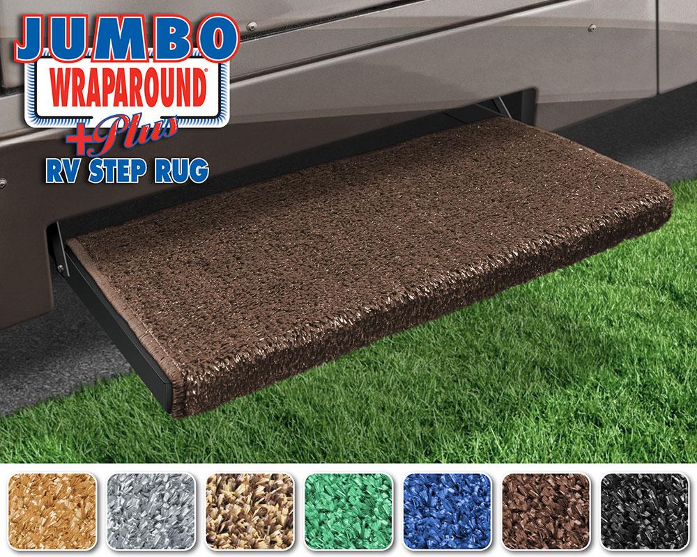 Jumbo Wraparound+plus RV Step Rug (23 Wide) - Espresso