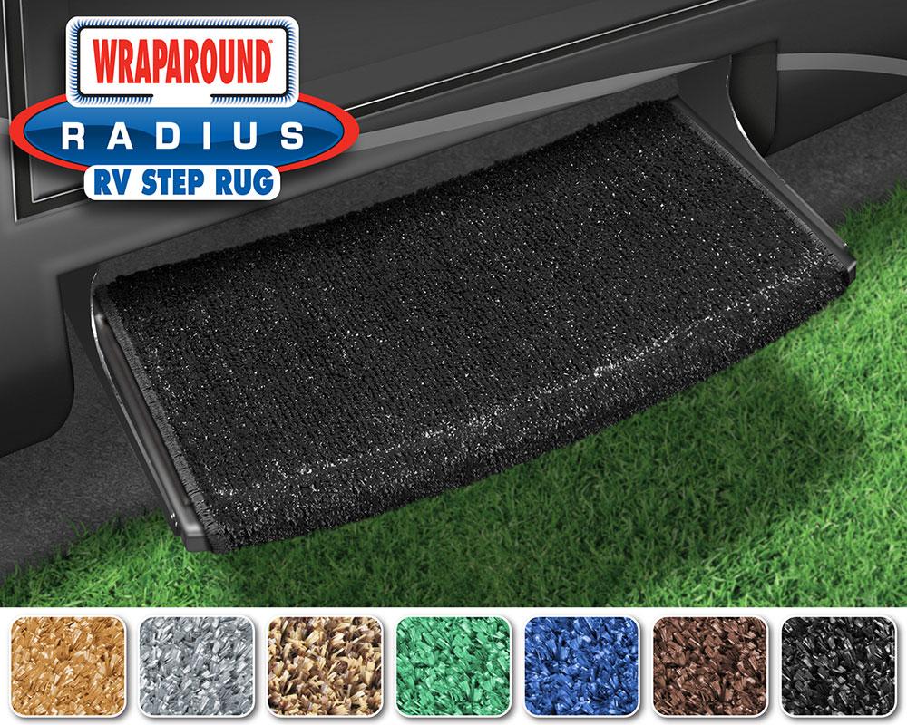Wraparound Radius RV Step Rug (22 Wide) - Black