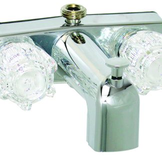 Tub/shower Div Faucet W/ D-Spud, 4, 2 Knob, Plastic, Chrome, Box