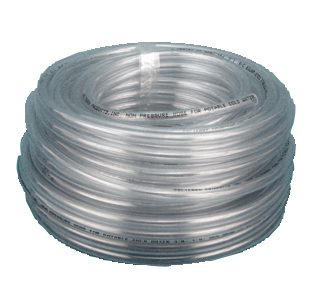 Vinyl Tubing, 1/2 Id X 5/8 Od X 500', Clear, Bulk