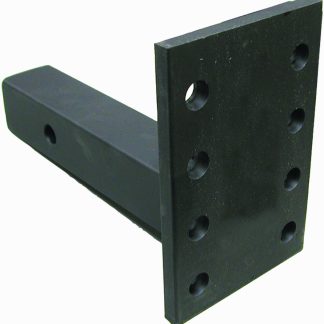 Pintle Hook Receiver Mount, 2 Sq. Solid Shank, 7-5/8 Length, 12,000 Lbs. (gtw), 1,200 Lbs. (tw), Black