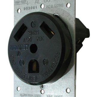 Receptacle W/Plate Round, 30-AMP