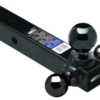 Tri-Ball Ball Mount, 2 Sq. Solid Shank W/black 1-7/8, 2, & 2-5/16 Balls, Black