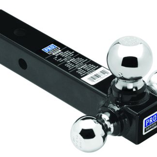 Tri-Ball Ball Mount, 2 Sq. Hollow Shank W/chrome 1-7/8, 2, & 2-5/16 Balls - Black