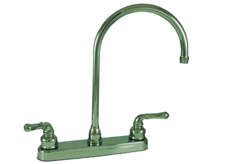 8 Gooseneck 2-Handle Deck Faucet - Chrome