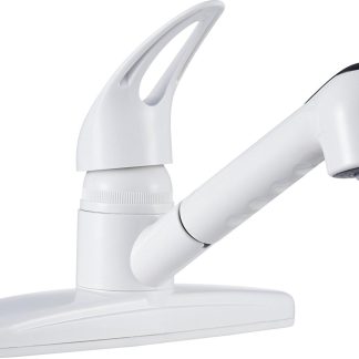 Non-Metallic Pull-Out RV Kitchen Faucet - White