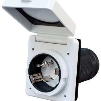 50au00a0power Inlet, White, Carded